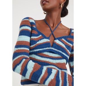 SEA NEW YORK WAVEY CROCHET SWEATER
